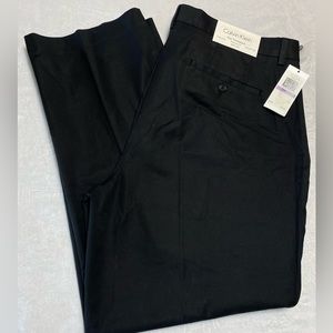 CALVIN KLEIN Mens Tan Flat Front Dress Pants